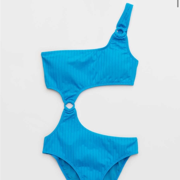 aerie Other - NWT Aerie Wide Rib Cut Out One Shoulder Ring One Piece Swimsuit